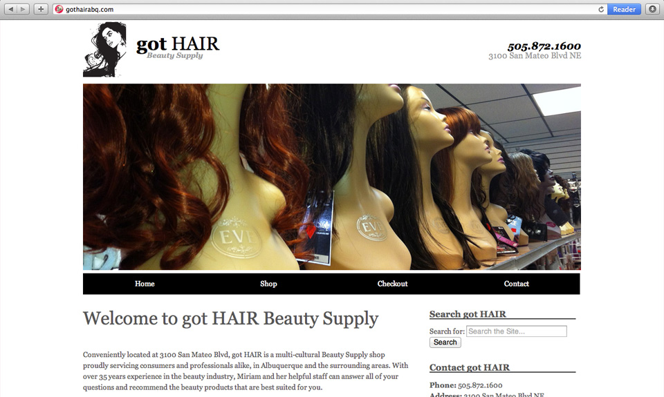 Got Hair Website Design